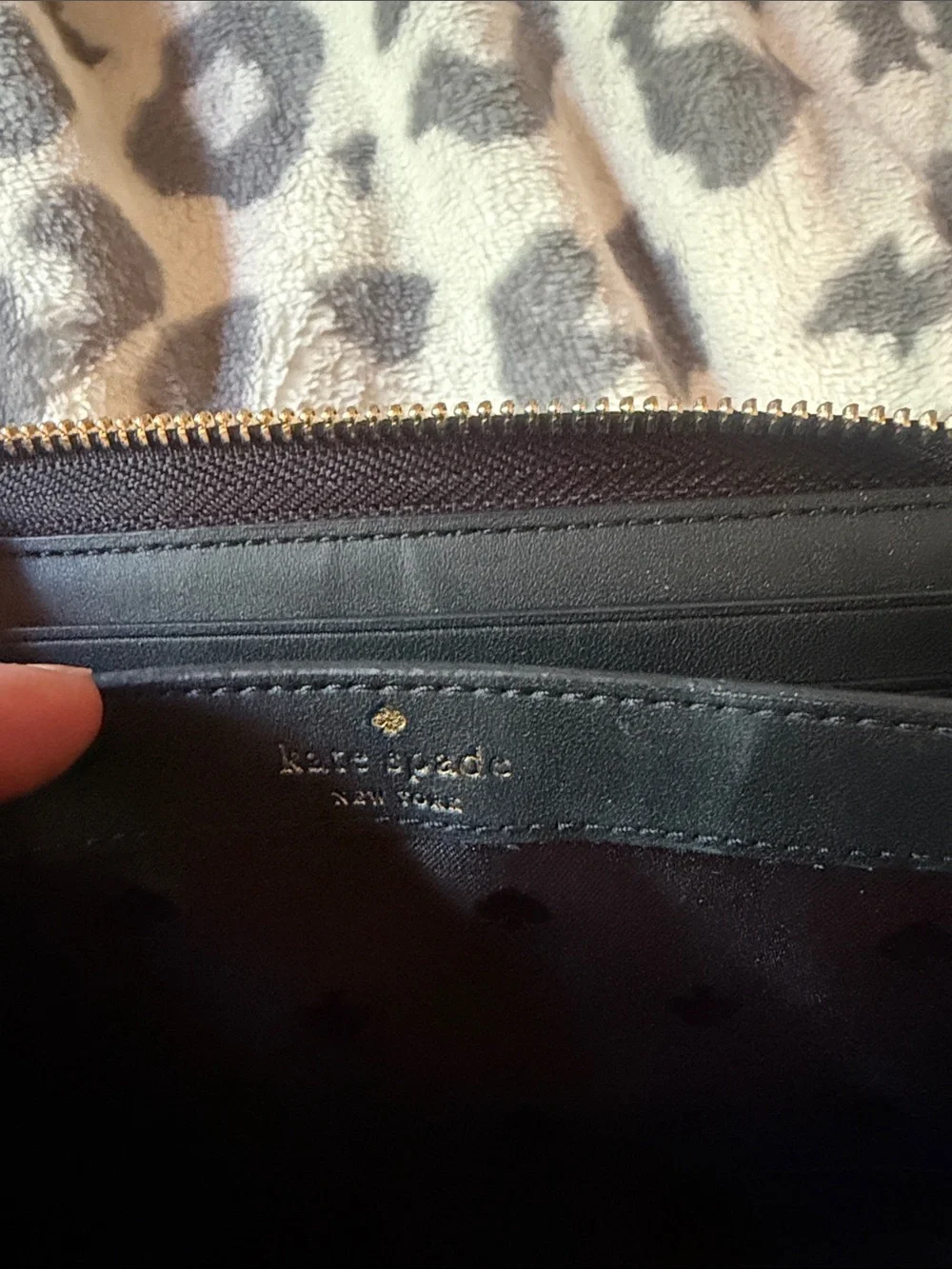 Kate Spade Metallic Leopard Print Zip Around Continental Wallet